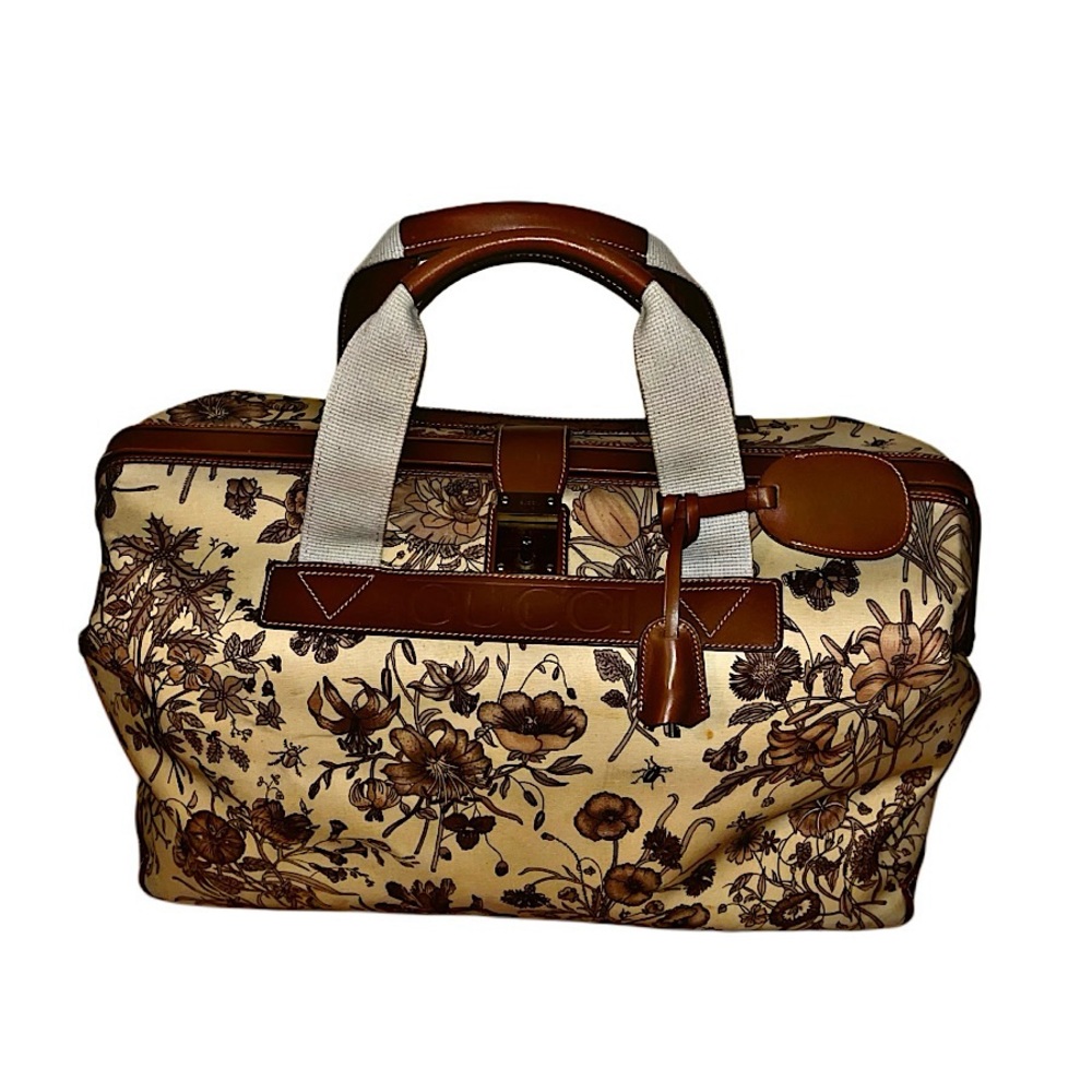 Authentic Vintage Gucci Archive Flora Logo Travel Bag